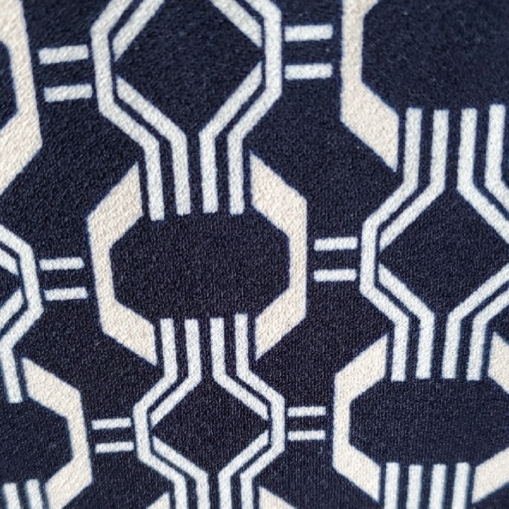 Always Indigo Blue and White Cap Sleeve Buttoned Blouse - Picture 4 of 7
